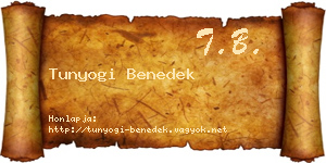 Tunyogi Benedek névjegykártya