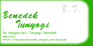 benedek tunyogi business card